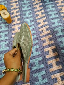 Silver Flats &amp; Sandals never used