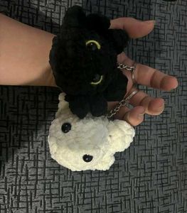 Cute couple Plush Animal Keychains