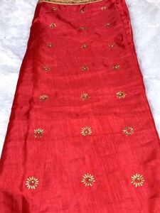 Mirror Work beautiful Red ❤️Saree