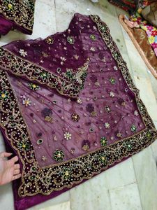 Bridal Lehenga Velvet Full Work Only Blouse Not Av