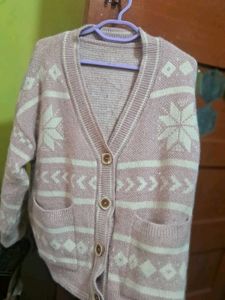 Vintage Pink Patterned Cardigan