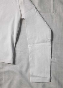 High Neck White Ribbed Top