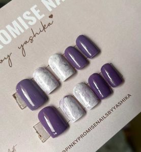 Purple Marble Press-On Nails