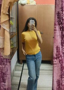 Mustard High Neck Top