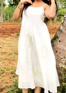 White Sundress with Floral Details