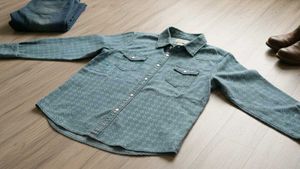 Patterned Denim Shirt
