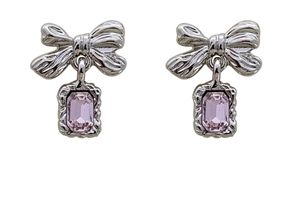 Crystal Bow 🎀Pearl Earrings