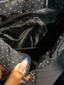 Navy Polka Dot Puffer Jacket