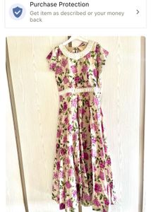 Floral Mirror Work Long Dress