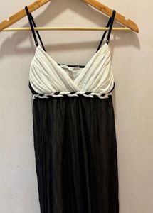 Elegant Black &amp; White Slip Dress