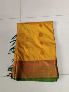 Golden Yellow Soft Silk Saree...