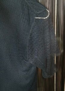 Black Colour Net Top