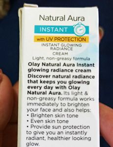 Natural Aura Glowing Cream with UV protection.