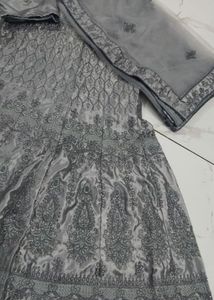 Grey Embroidered Lehenga Choli