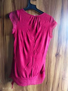 Red Polka Dot Top With Knot Detailing