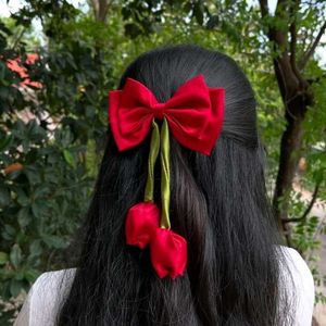 Red Cherry Hair Bow