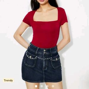 Cute Red Crop Top From Savana