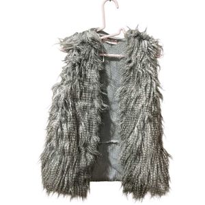 Fuzzy Grey Sleeveless Vest
