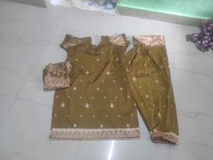 Olive Green Embroidered Salwar Kameez