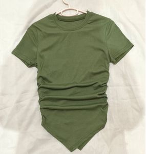Olive Green Asymmetrical T-Shirt