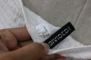 H&amp;M White Shirred Crop Top