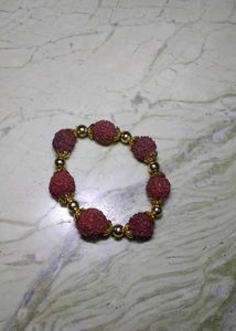 Rudraksha & Gold Beaded Bracelet