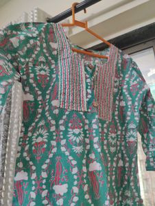 Green Printed 3 Piece Kurta Set
