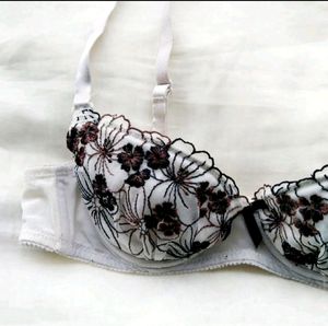 Floral Embroidered Bra