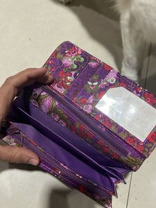 Stylish Purple Wallet with Floral Accents