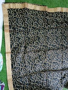 Elegant Black &amp; Gold Embellished Dupatta