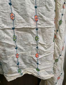 White With Multicolored Duppata