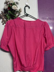 Stylish Pink Twist-Front Top