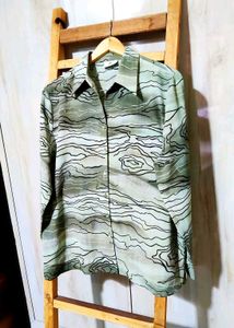 Light Green Printed Shirt Size-42