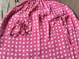 Pink Heart Print Tie-Strap Mini Dress