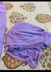 Lavender Embroidered Kurta Set