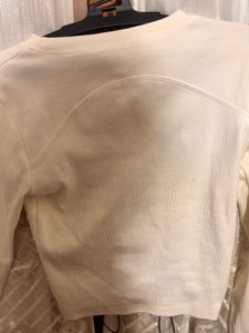 Cream Long Sleeve Crop Top