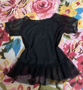 Price Drop‼️Stylish Black Sheer Top