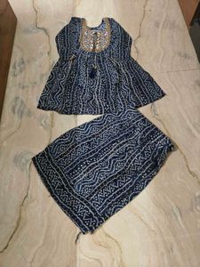 peplum kurta with embroidery n sharara