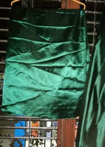Dark Green Gaji Silk Chaniya With 1 Mtr Blouse Pie