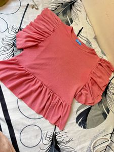 Pink Ruffle Sleeve Top