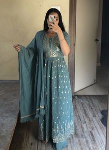 Teal Embroidered Kurta Set