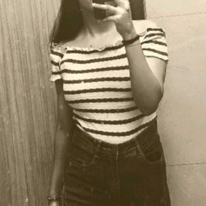 Striped Off-Shoulder Top