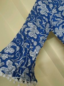 Blue &amp; White Floral Print Dress