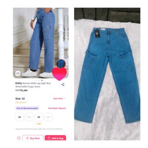 ✅KOTTYs Brand New Wide Leg High Rise Cargo Jeans✅