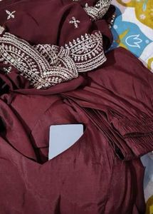 Burgundy Anarkali Suit with Dupatta