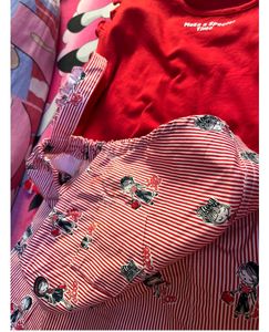 Red  Color Doongree Dress For Kid Of 4 To 5 Years