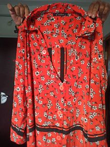 Orange Shirt Dress With Same Belt