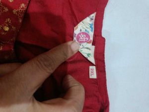 Red Printed Kurta