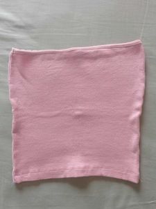 Pink Lace Trim Tube Top