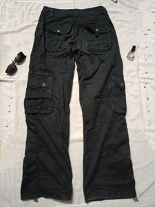 Low Waist Black Trendy Baggy Cargos